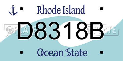 D8318B Rhode Island License Plate