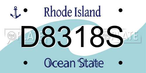 D8318S Rhode Island License Plate