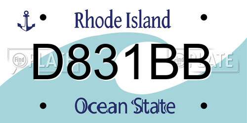 D831BB Rhode Island License Plate