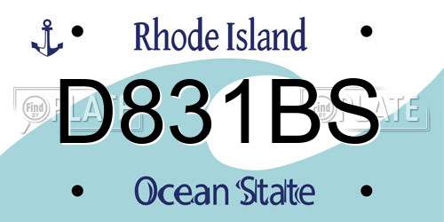 D831BS Rhode Island License Plate