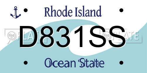 D831SS Rhode Island License Plate
