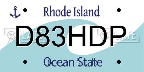 D83HDP Rhode Island License Plate