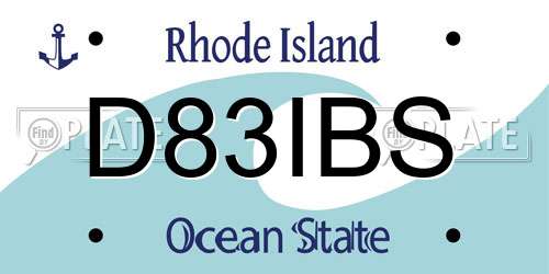 D83IBS Rhode Island License Plate