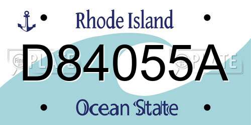 D84055A Rhode Island License Plate
