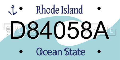 D84058A Rhode Island License Plate