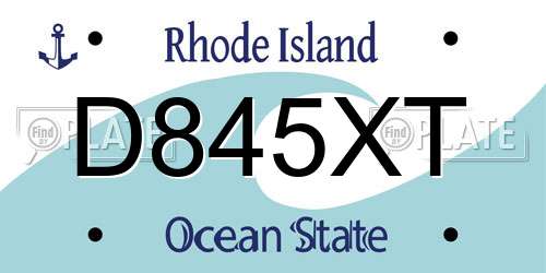 D845XT Rhode Island License Plate