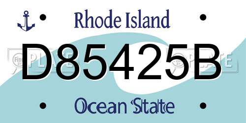 D85425B Rhode Island License Plate