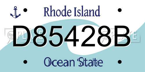 D85428B Rhode Island License Plate