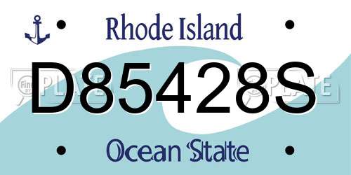 D85428S Rhode Island License Plate