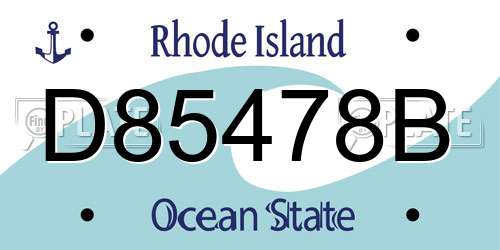 D85478B Rhode Island License Plate