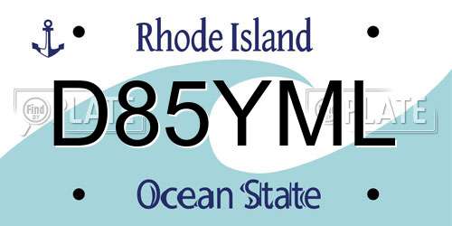 D85YML Rhode Island License Plate
