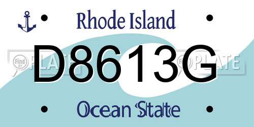 D8613G Rhode Island License Plate