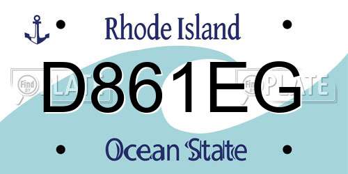 D861EG Rhode Island License Plate