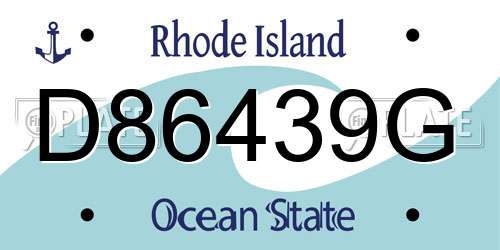D86439G Rhode Island License Plate