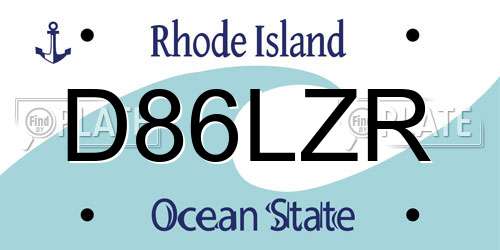 D86LZR Rhode Island License Plate