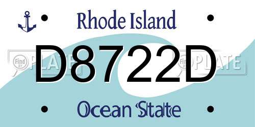 D8722D Rhode Island License Plate