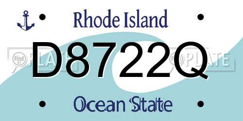 D8722Q Rhode Island License Plate