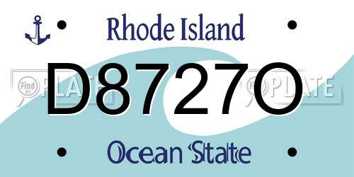 D8727O Rhode Island License Plate