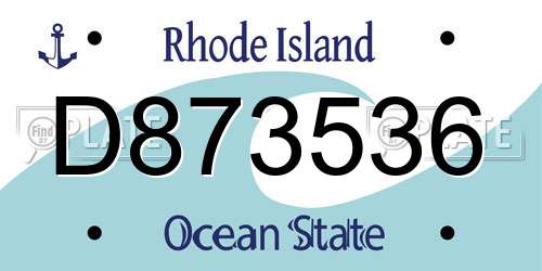 D873536 Rhode Island License Plate
