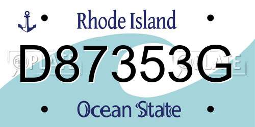 D87353G Rhode Island License Plate