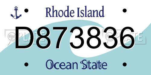 D873836 Rhode Island License Plate