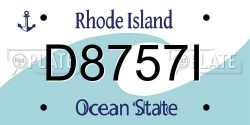 D8757I Rhode Island License Plate