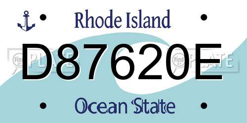 D87620E Rhode Island License Plate