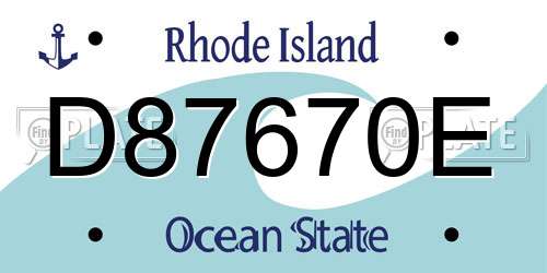 D87670E Rhode Island License Plate