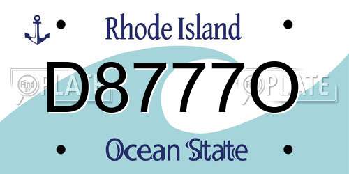 D8777O Rhode Island License Plate