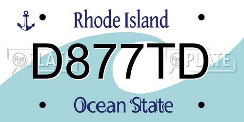 D877TD Rhode Island License Plate