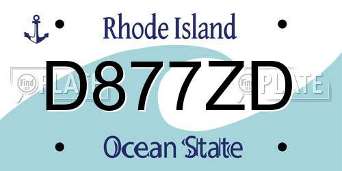 D877ZD Rhode Island License Plate