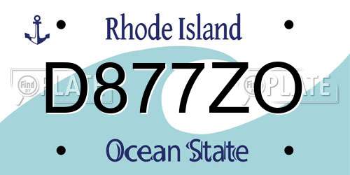 D877ZO Rhode Island License Plate