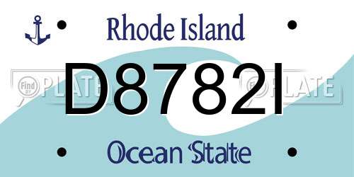D8782I Rhode Island License Plate