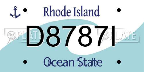 D8787I Rhode Island License Plate