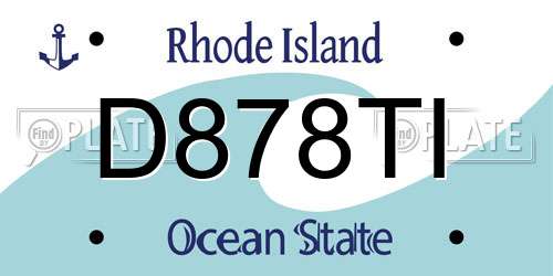 D878TI Rhode Island License Plate
