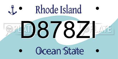 D878ZI Rhode Island License Plate