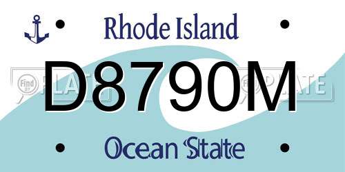 D8790M Rhode Island License Plate