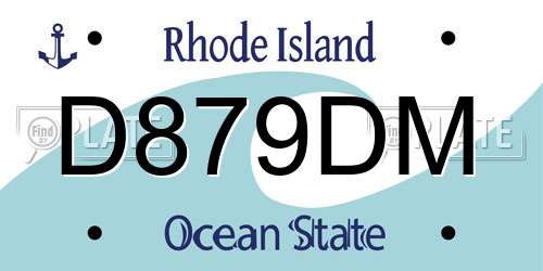 D879DM Rhode Island License Plate