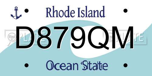 D879QM Rhode Island License Plate