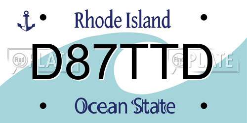 D87TTD Rhode Island License Plate