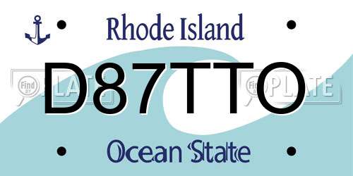 D87TTO Rhode Island License Plate