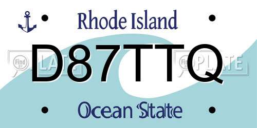 D87TTQ Rhode Island License Plate