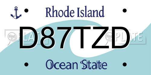 D87TZD Rhode Island License Plate