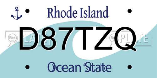 D87TZQ Rhode Island License Plate
