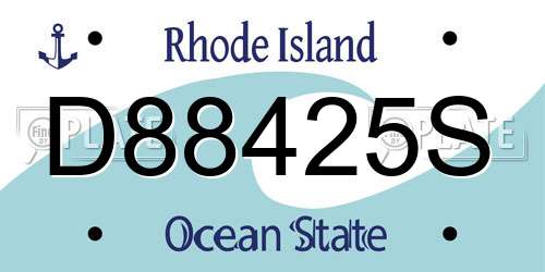 D88425S Rhode Island License Plate