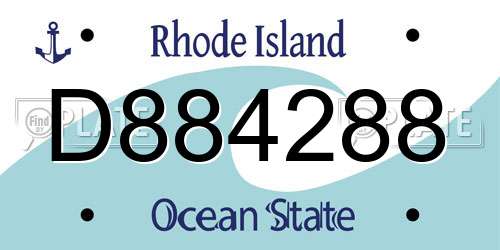 D884288 Rhode Island License Plate