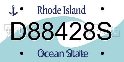 D88428S Rhode Island License Plate
