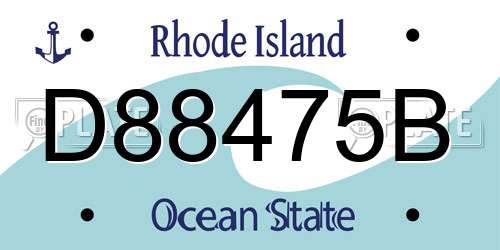 D88475B Rhode Island License Plate