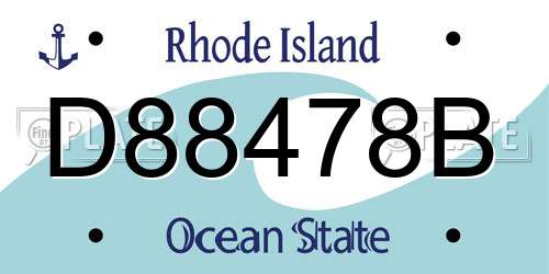 D88478B Rhode Island License Plate