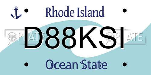 D88KSI Rhode Island License Plate